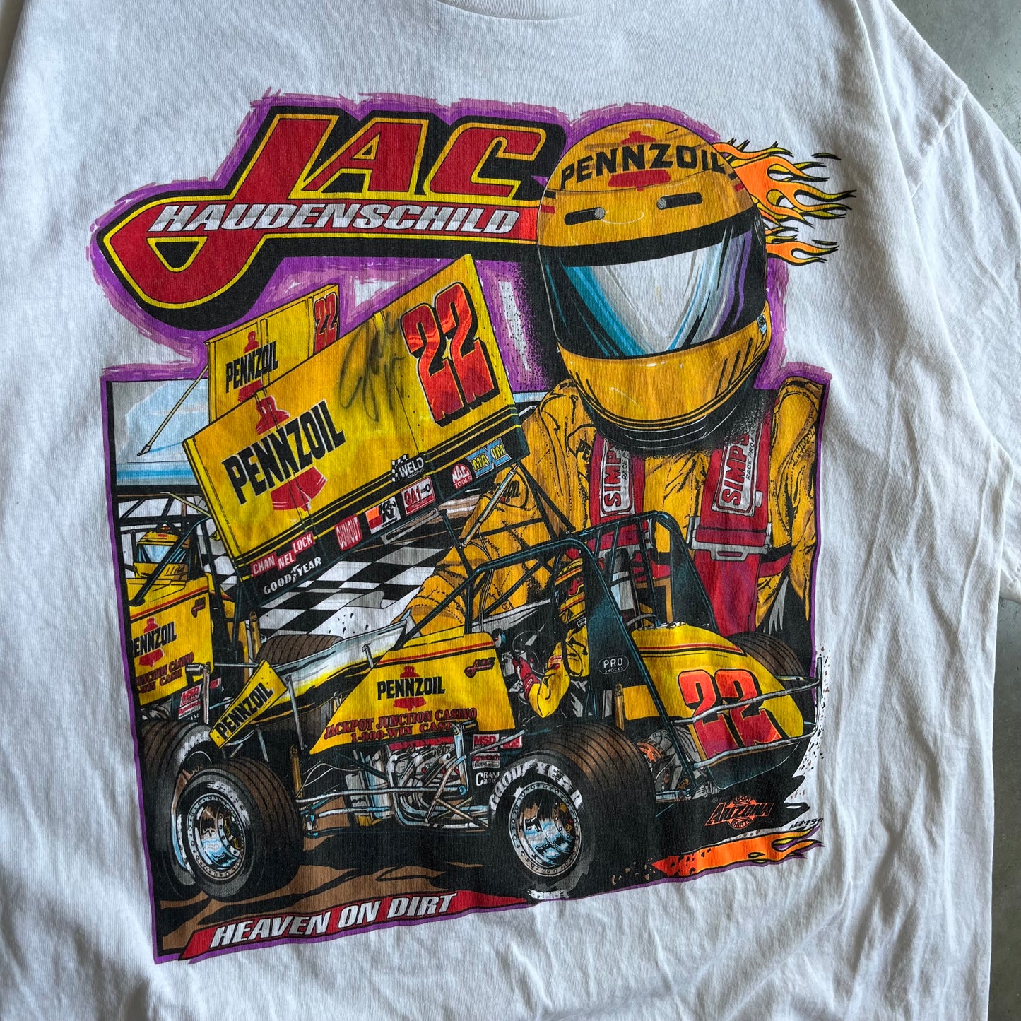 Vintage Jac Haudenschild Pennzoil Dirt Racing Tee