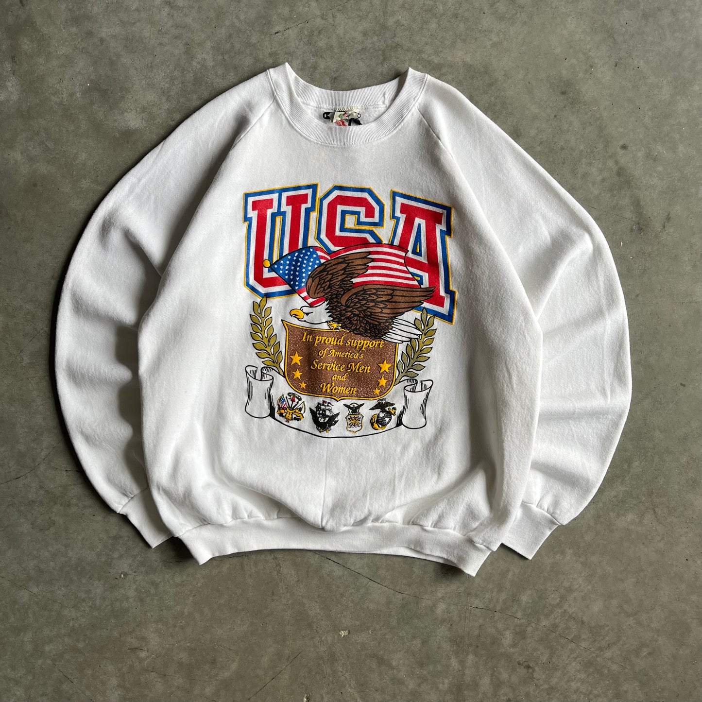 Vintage USA ‘Support Of Service Men And Women’ Sweatshirt