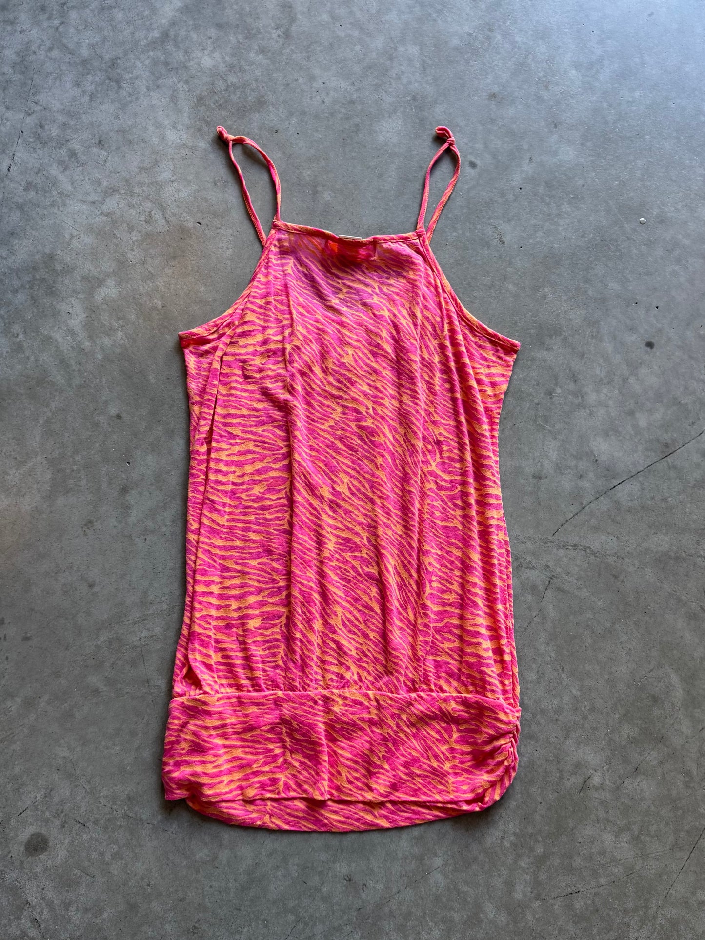 Women’s Y2K Antsy Pink/Orange Zebra Tank