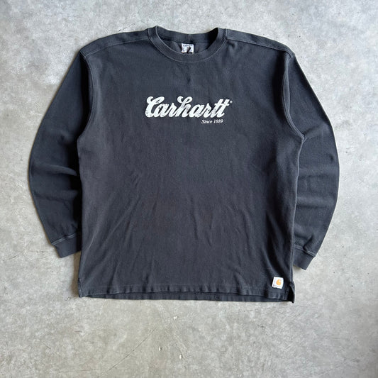 Vintage Carhartt Cursive Waffle Knit Sweatshirt