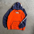 Y2K Denver Broncos Orange & Navy Cut & Sew Hoodie