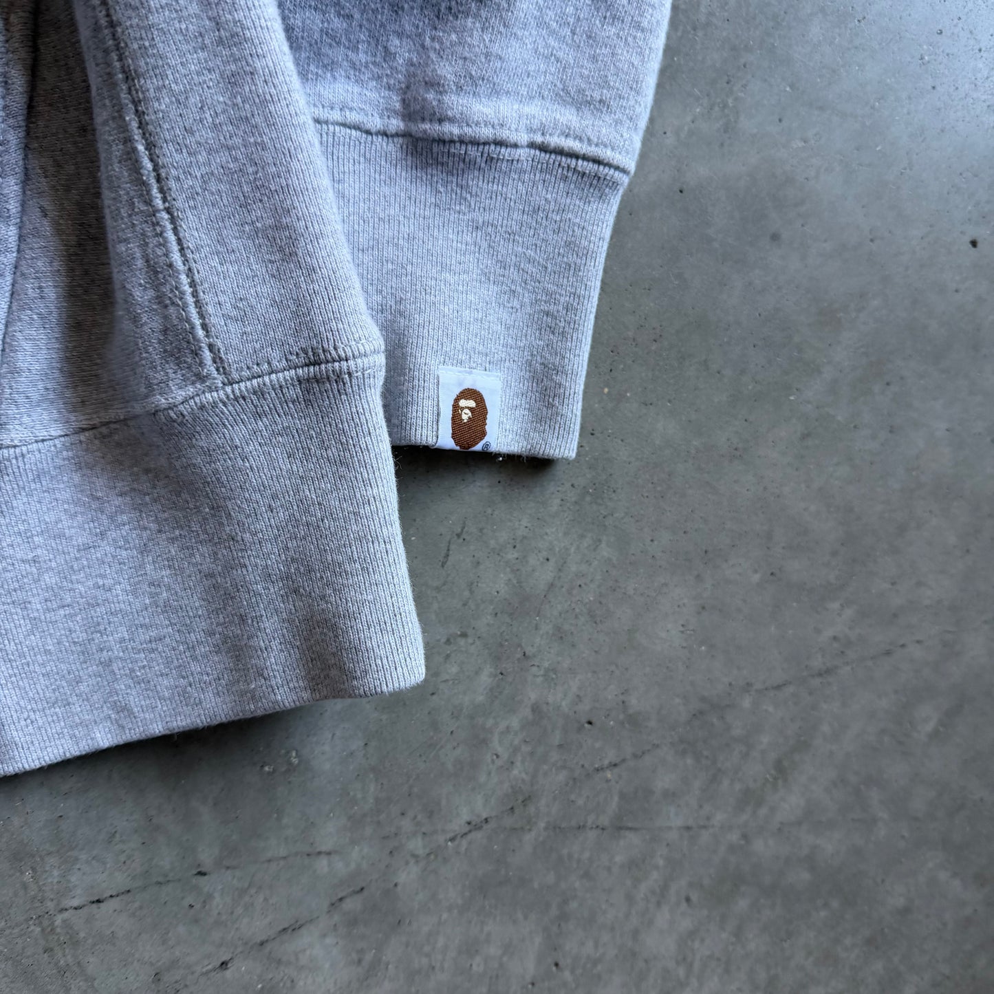 A Bathing Ape BAPE Spell Out Grey Hoodie