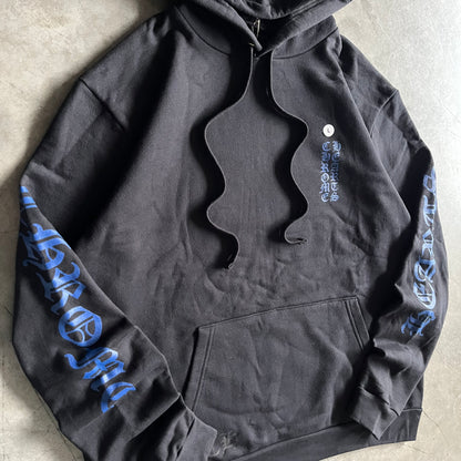 Chrome Hearts Blue Spell Out Horseshoe Hoodie