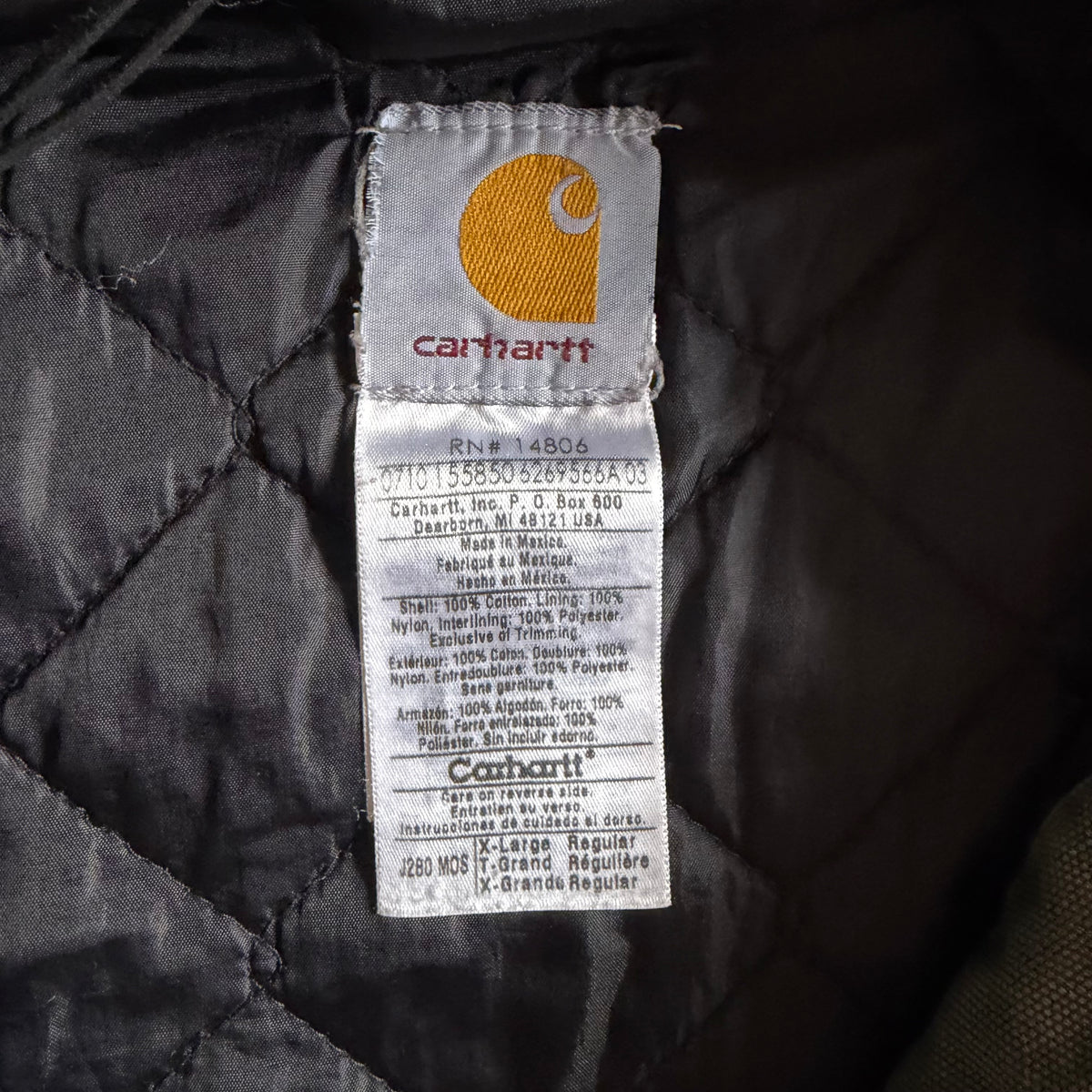 Carhartt ‘J280 MOS’ Moss Green Quilt Lined Active Jacket