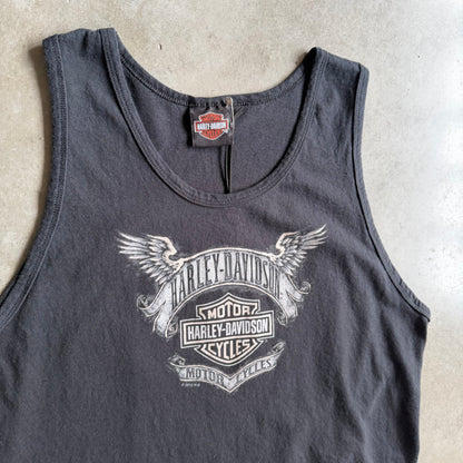 Y2K Harley Davidson Winged Ribbon Logo Sleeveless Tee