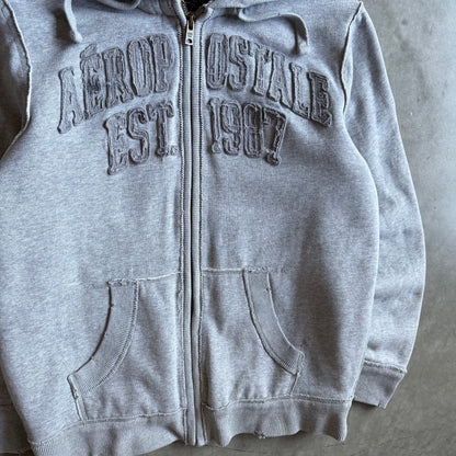 Y2K Aeropostale Sherpa Lined Gray Zip-Up