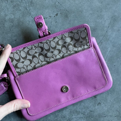 Y2K Coach Deadstock Long Soho Skinny Wristlet in Rasberry