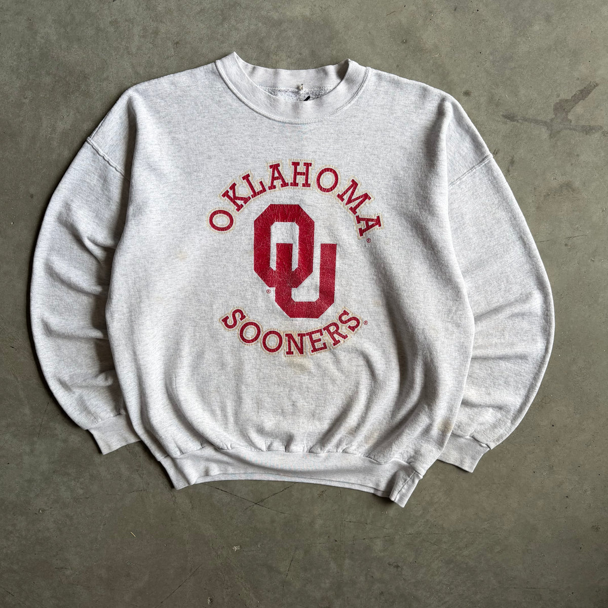 Vintage Oklahoma Sooners Spell-Out Gray Sweatshirt