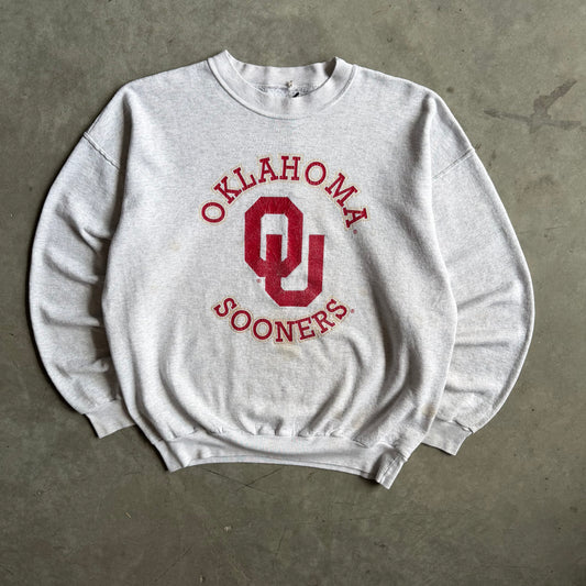 Vintage Oklahoma Sooners Spell-Out Gray Sweatshirt