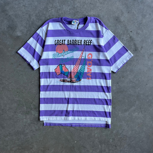 Vintage Striped Great Barrier Reef “G’Day!” Tee