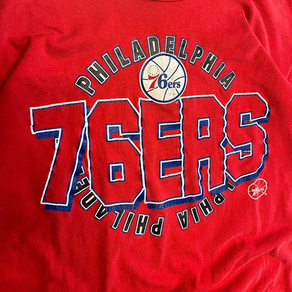 Vintage Champion Philadelphia 76ers Red NBA Tee