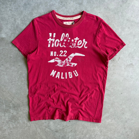Y2K Hollister Malibu Maroon Spell-Out Tee