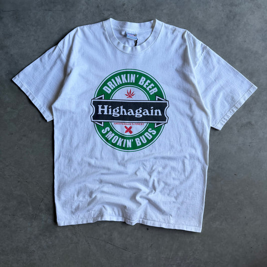 Vintage Drinkin’ Beer & Smokin Budd Highagain Amsterdam T Shirt
