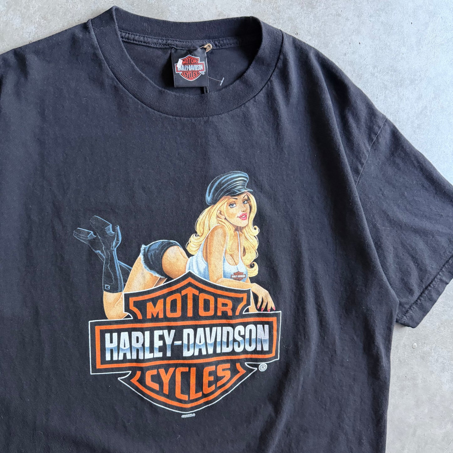 Y2K Harley Davidson Big Logo & Seductive Lady Tee