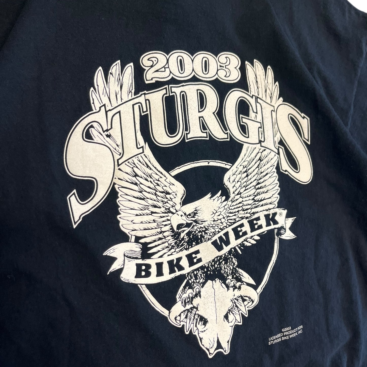 Y2K Sturgis 2003 Bike Week Blonde Motorcycle Women Tee