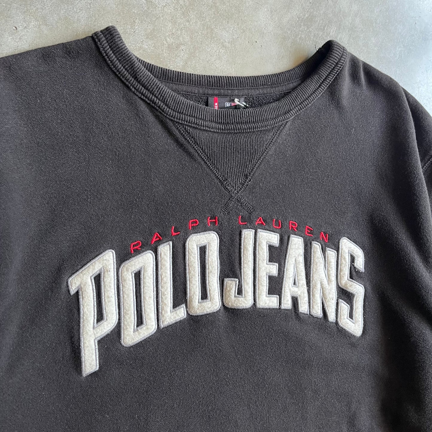 Y2K Polo Ralph Lauren Black Spellout Crew Neck