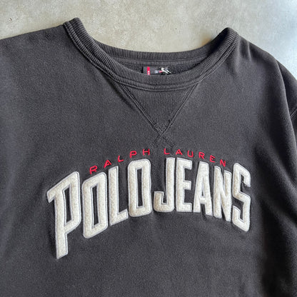 Y2K Polo Ralph Lauren Black Spellout Crew Neck