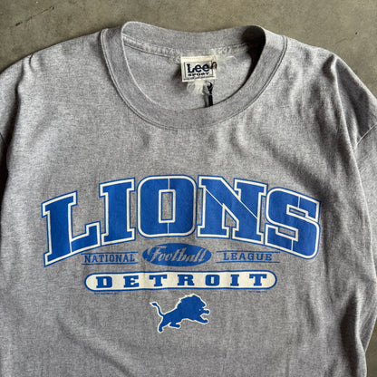 Vintage Lee Sport Detroit Lions Grey & Blue Logo Tee