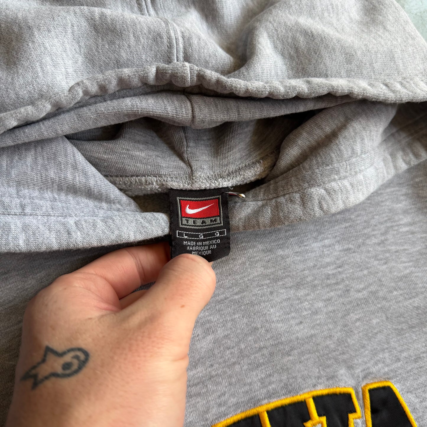 Vintage Nike Team Iowa Black & Gold Embroidered Spell-out Hoodie