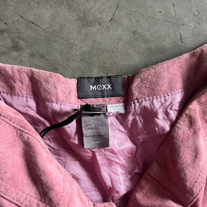 Women’s Y2K Boho Pink Suede Leather Skirt