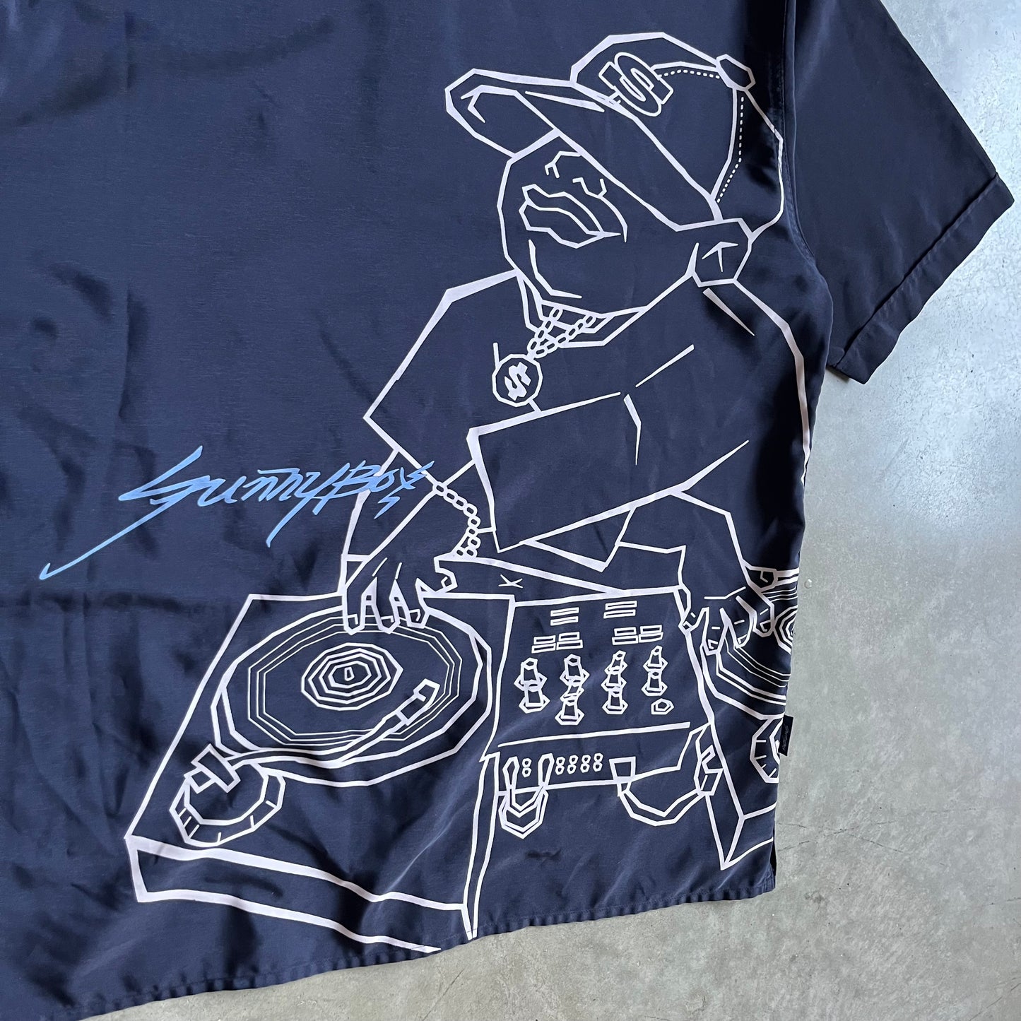 Y2K Sunny Boy Dj & Turntable Embroidered Shirt