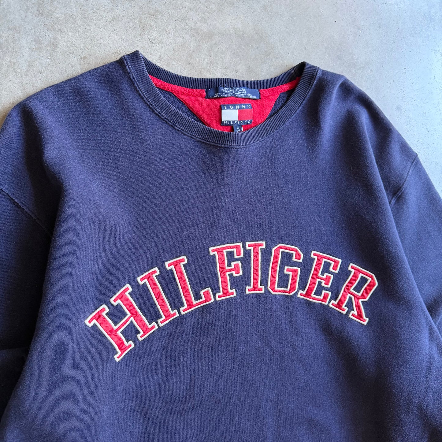 Vintage Tommy Hilfiger Embroidered Arching Center Logo Sweatshirt