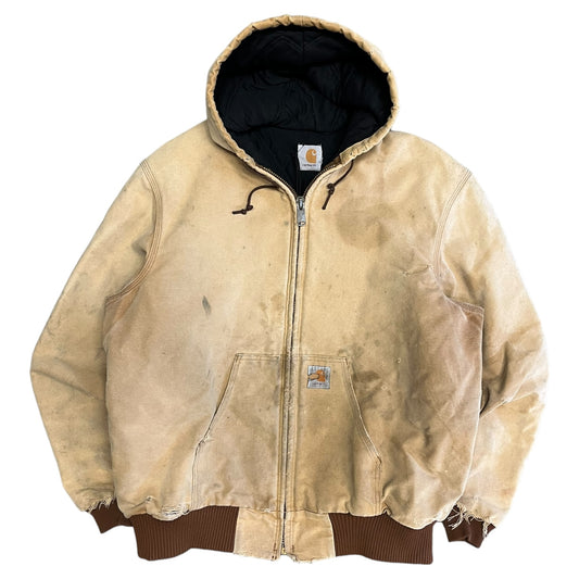 Carhartt ‘J130 BRN’ Distressed Quilt Lined Active Jacket