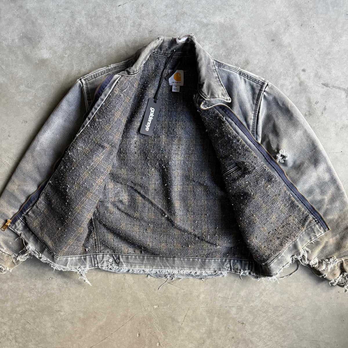 Vintage Thrashed Carhartt ‘J97 PTL’ Petrol Detroit Jacket