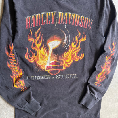 Y2K Harley Davidson ‘Forged In Steel’ Flame Sleeve Longsleeve