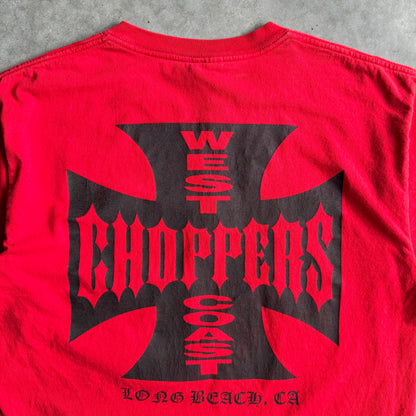 Y2K West Coast Choppers Cross Red T Shirt