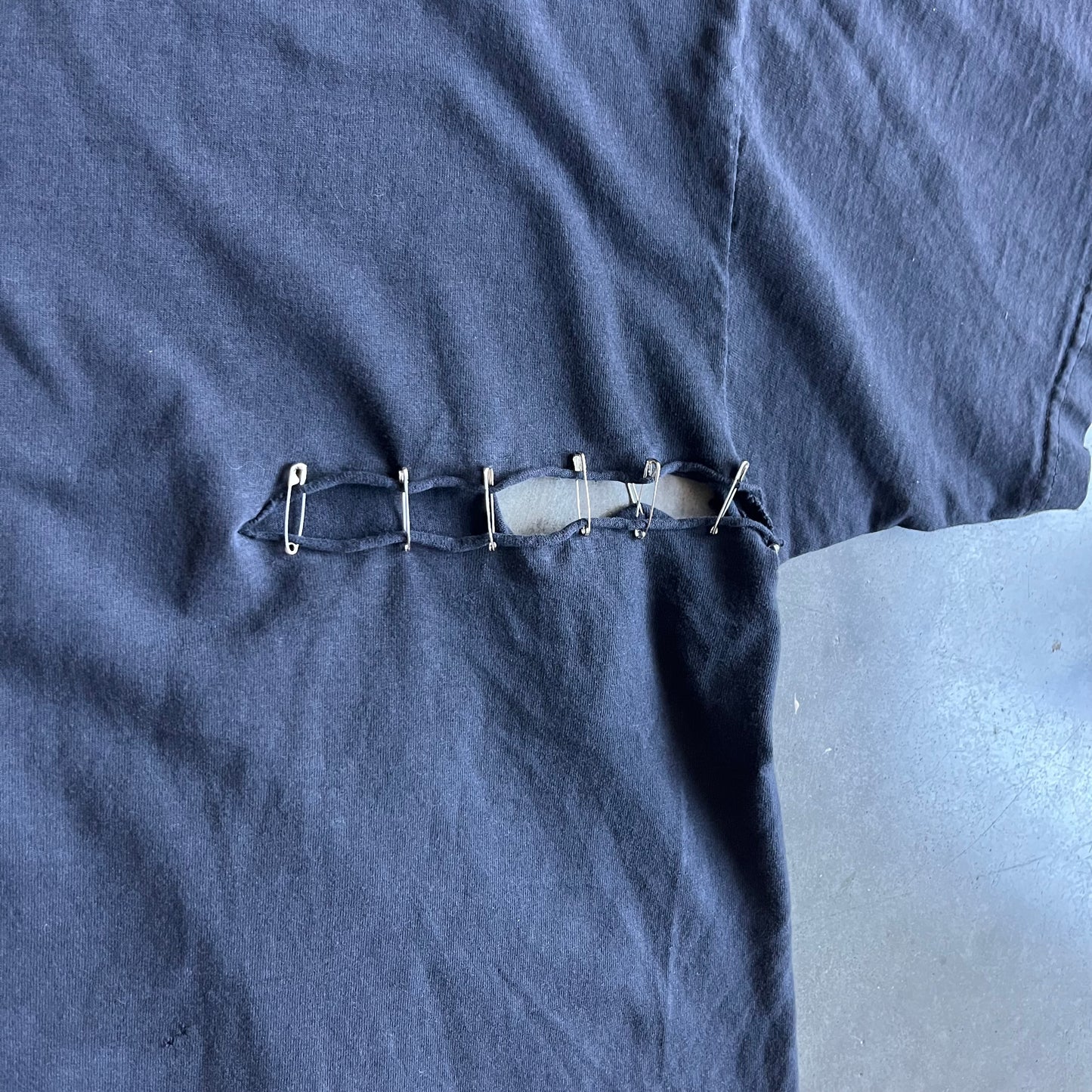 Vintage Thrashed Safety Pin Repair Texas Chainsaw Massacre Tee