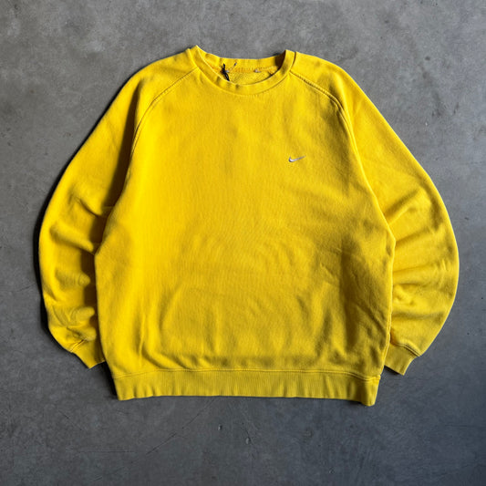 Vintage Nike Small Logo Yellow Sweatshirt