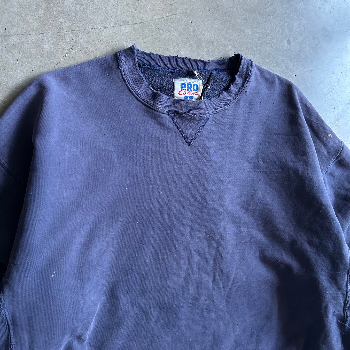 Vintage Russell Pro Cotton Faded Navy Sweatshirt