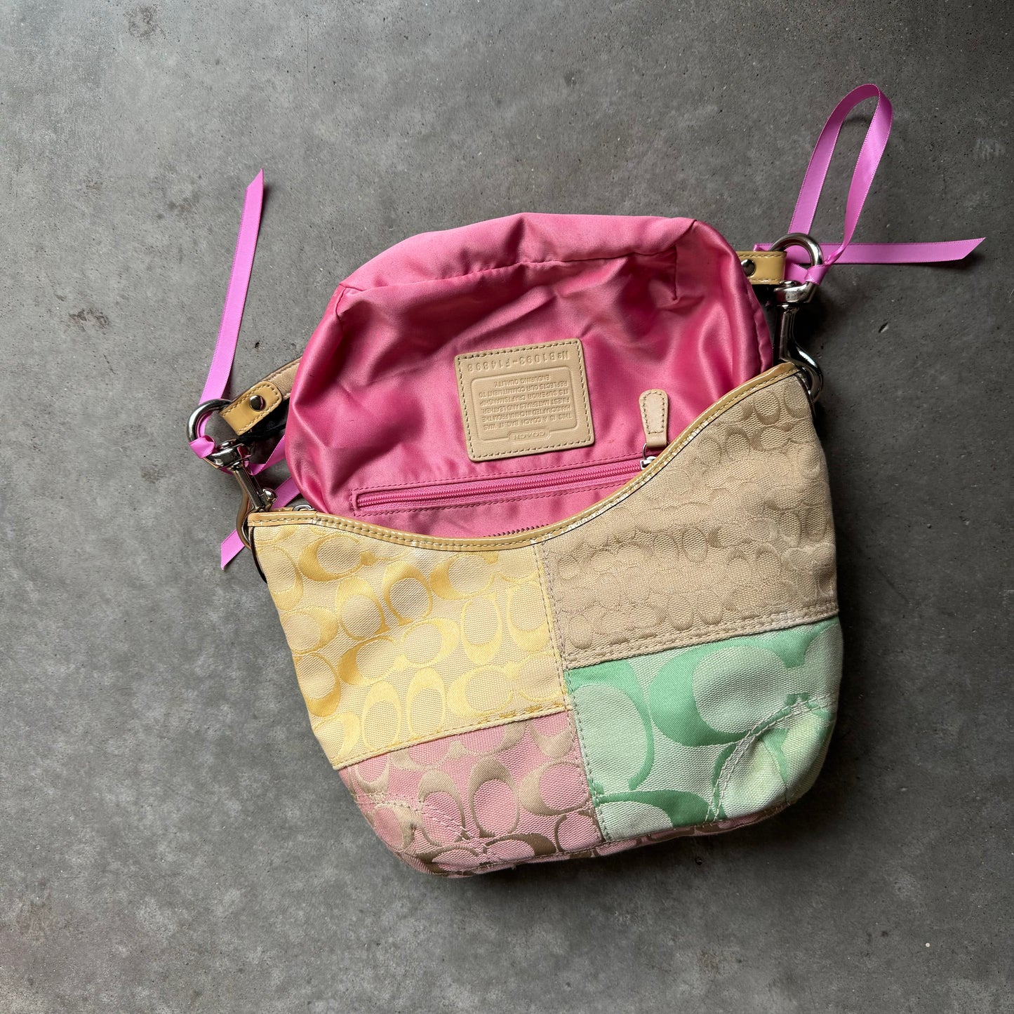 Y2K Coach Rare Spring Patchwork Mini Hobo