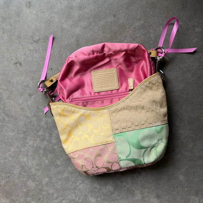 Y2K Coach Rare Spring Patchwork Mini Hobo