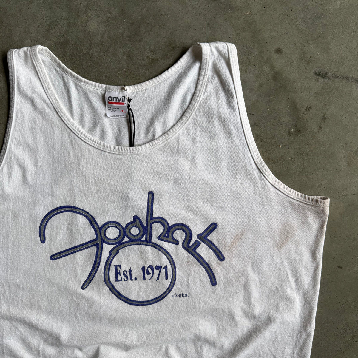 Vintage Foghat Abstract Drum Set Logo Sleeveless Tee
