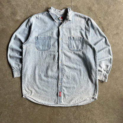 Vintage Marlboro Thrashed Denim Button Up Shirt