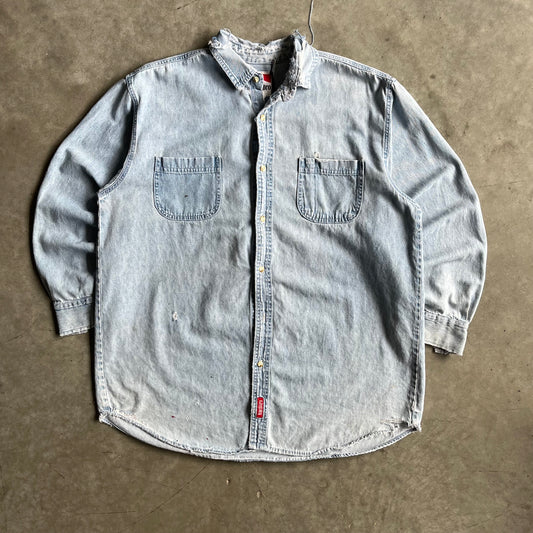 Vintage Marlboro Thrashed Denim Button Up Shirt