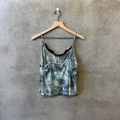 Women’s Y2K Secret Treasures Blue Cheetah  Print Camisole