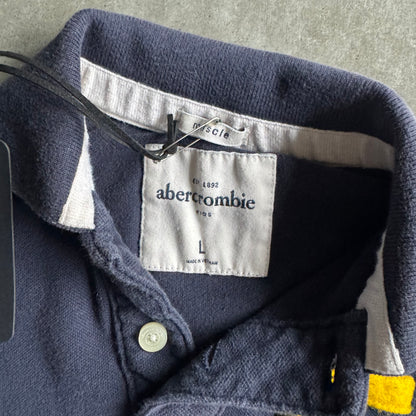 Women’s Y2K Abercrombie & Fitch Navy Blue Polo w/ Track Crest