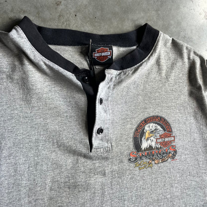 Y2K Harley Davidson Sturgis Henley Short Sleeve Shirt