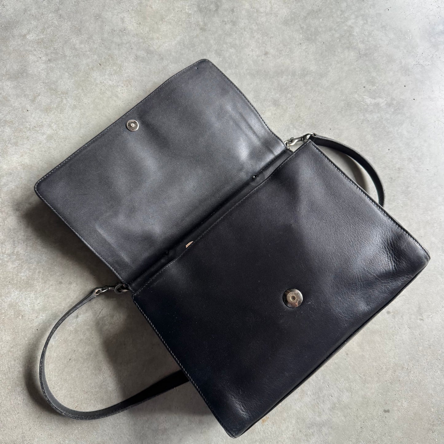 Vintage Coach Whitney Satchel Crossbody Black Leather