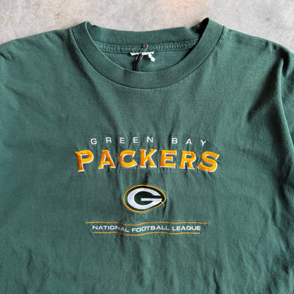 Vintage Green Bay Packers Embroidered Logo Green Tee
