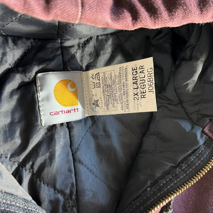Carhartt ‘J06 BRG’ Burgundy Quilt Lined Active Jacket