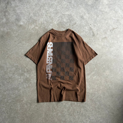 Vintage Alpinestars Brown Checkered Logo Tee