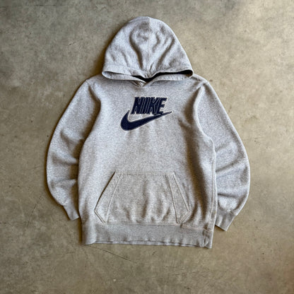 Vintage Nike Silver & Navy Embroidered Logo Hoodie