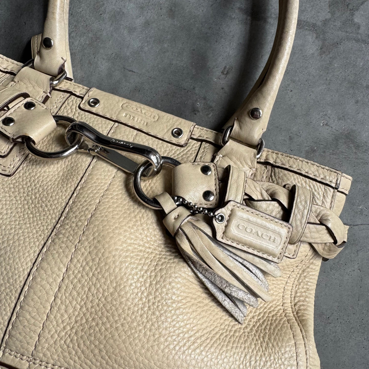 Coach Y2K Hamptons Beige Shoulder Bag