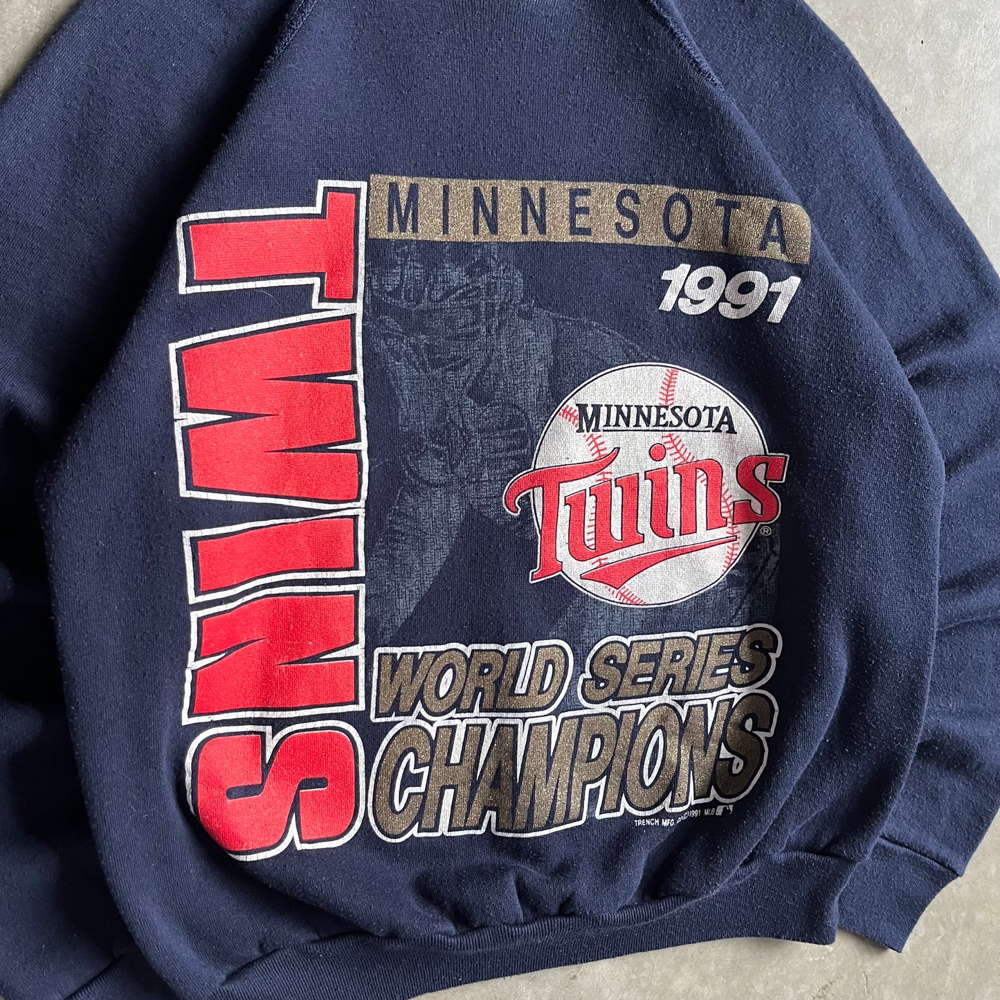 Vintage Minnesota Twins World Series Champs Navy Crewneck
