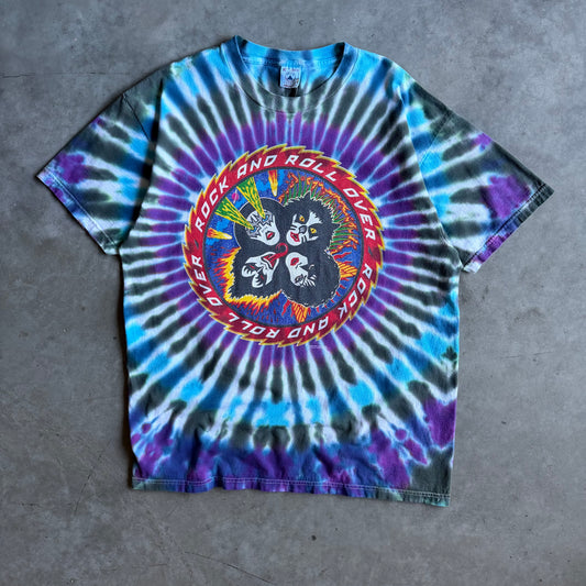 Vintage KISS Rock And Roll Over Tie Dye T Shirt