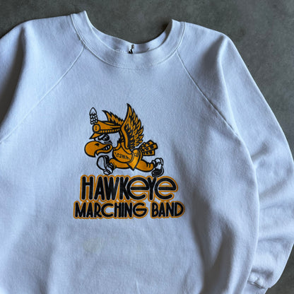 Vintage Iowa Hawkeyes Marching Band White Raglan Sweatshirt